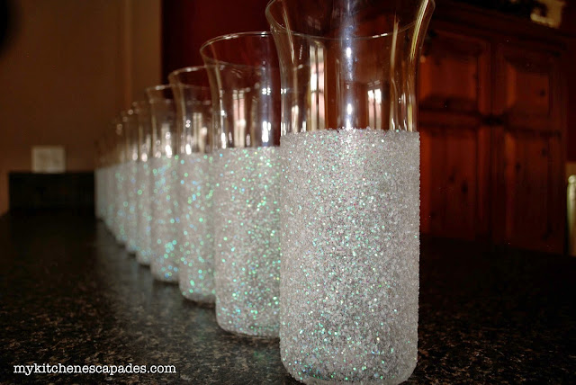 Glitter Vases for wedding or Christmas - DIY tutorial