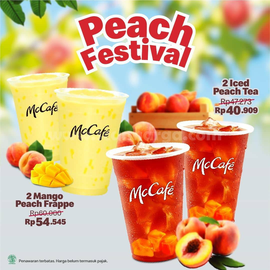 McDonalds Peach Festival Beli 2 Iced Peach Tea harga mulai 40 Ribuan