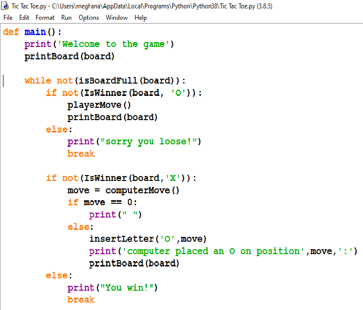 Build Tic Tac Toe Game using Python