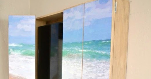 Diy Wall Mounted Tv Cabinet Idea With Coastal Art Print Coastal