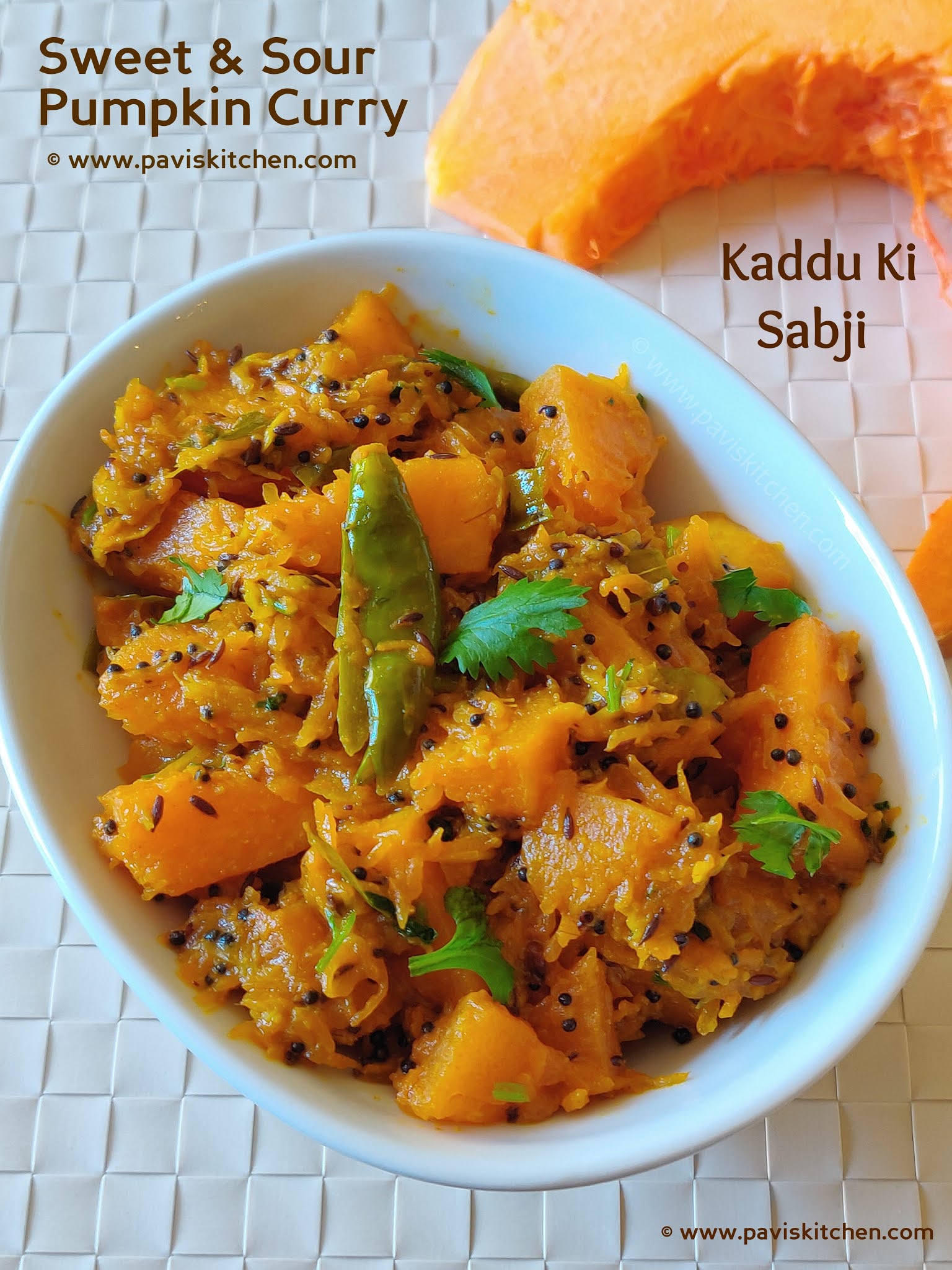 Kaddu ki sabji recipe Sweet Sour Pumpkin Curry Khatta Meetha Kaddu pethe ki sabzi