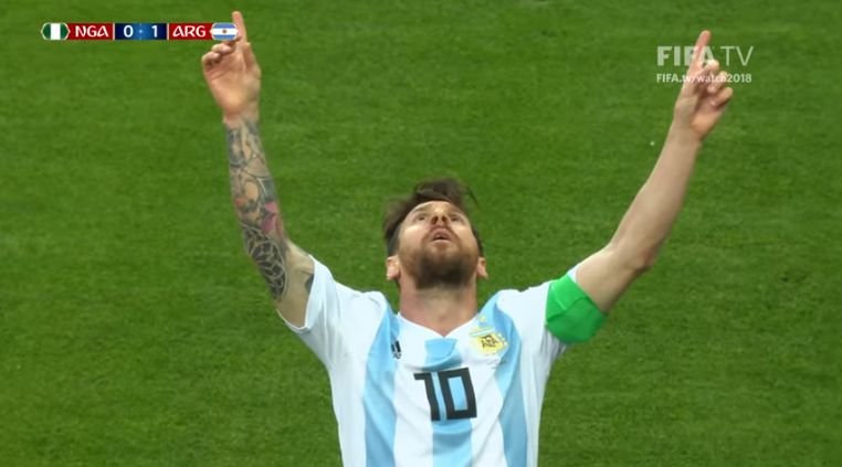 Messi marcó el primer tanto argentino / CAPTURA FIFA TV