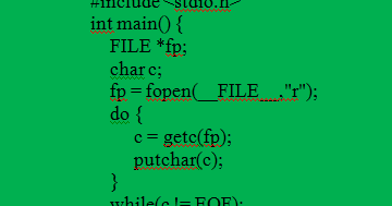 C Program to Display its own Source Code as Output.