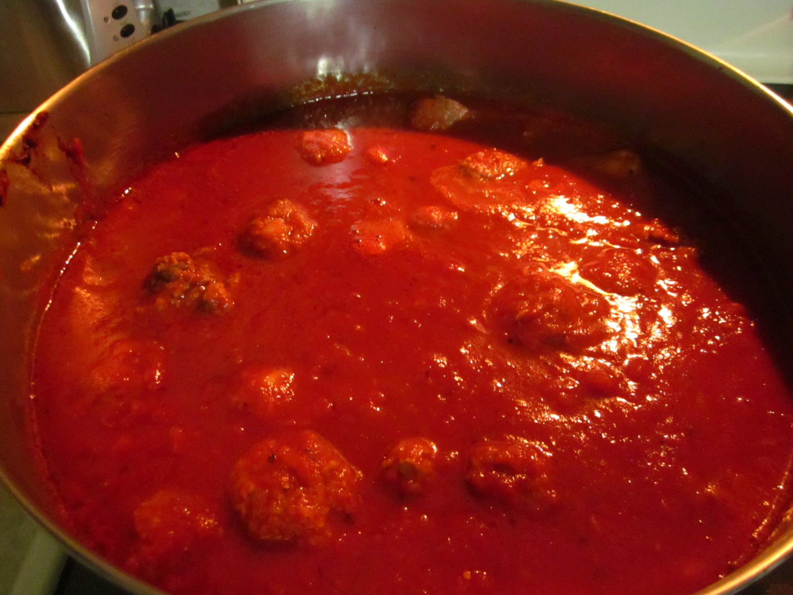 Living with OPMD Spaghetti Sauce (Gravy) with Meatballs, Sausage