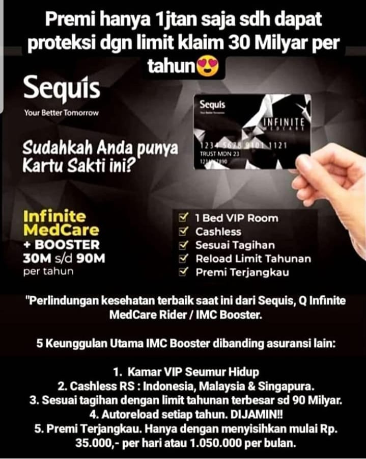 Sequislife Asuransi Terbaik Untuk Anda Sequis Infinite Med Care Kartu Sakti