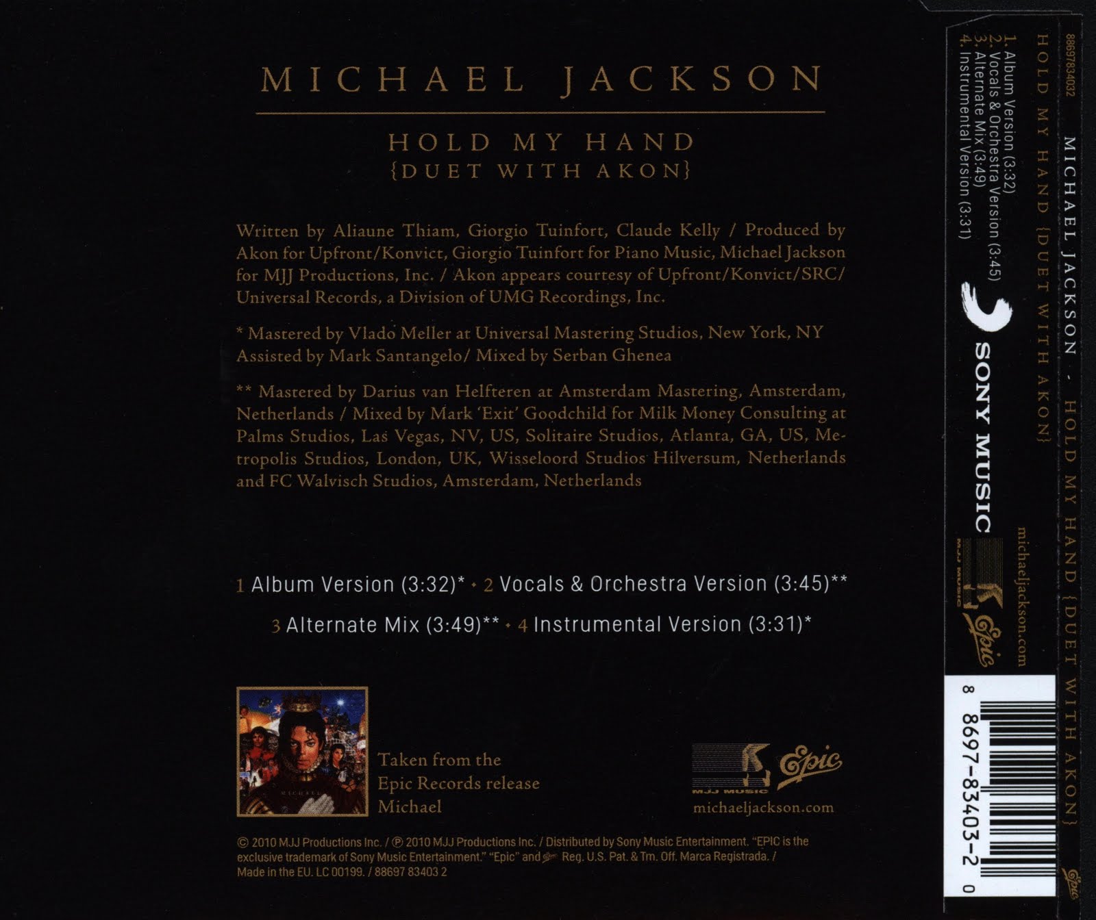Hold My Hand (Single) Michael Jackson (Ft. Akon) BookletLandia.it Hold My Hand (Single) Michael Jackson (Ft. Akon) BookletLandia.it