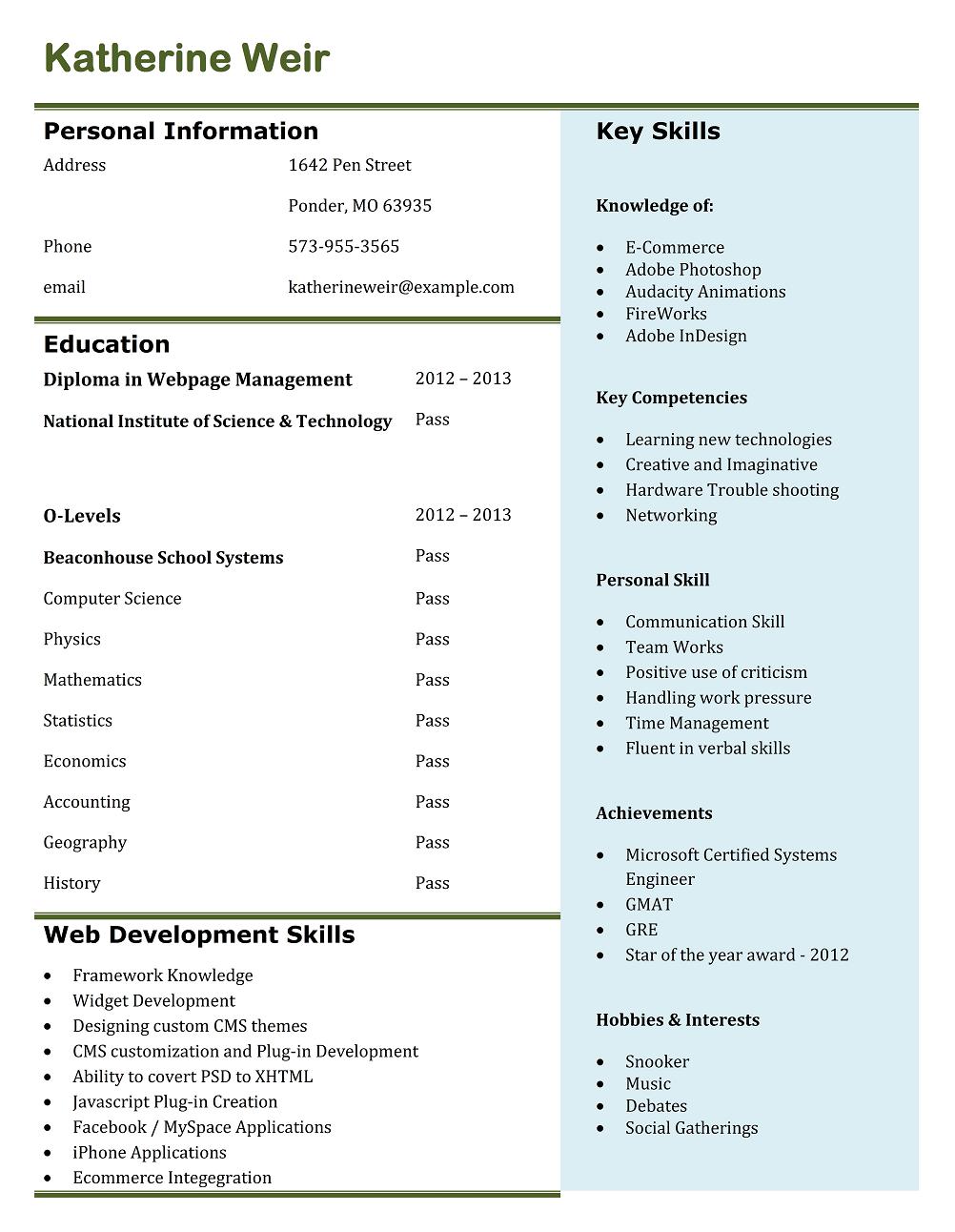 Cutting and pasting resume
