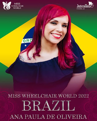 Ana Paula de Oliveira finalista de Brasil en Miss Wheelchair World 2022.