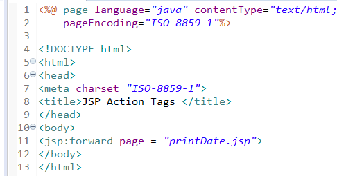 JSP Action Tags - jsp useBean, jsp include, jsp forward - Javastudypoint