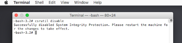 Disable System Integrity Protection to enable NTFS write support Disable System Integrity Protection to enable NTFS write support