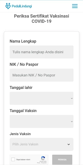 Cara Download Sertifikat Vaksin di aplikasi pedulilindungi/pedulilindungi.id