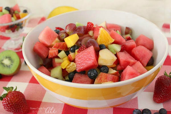 colorful and juicy fruit salad