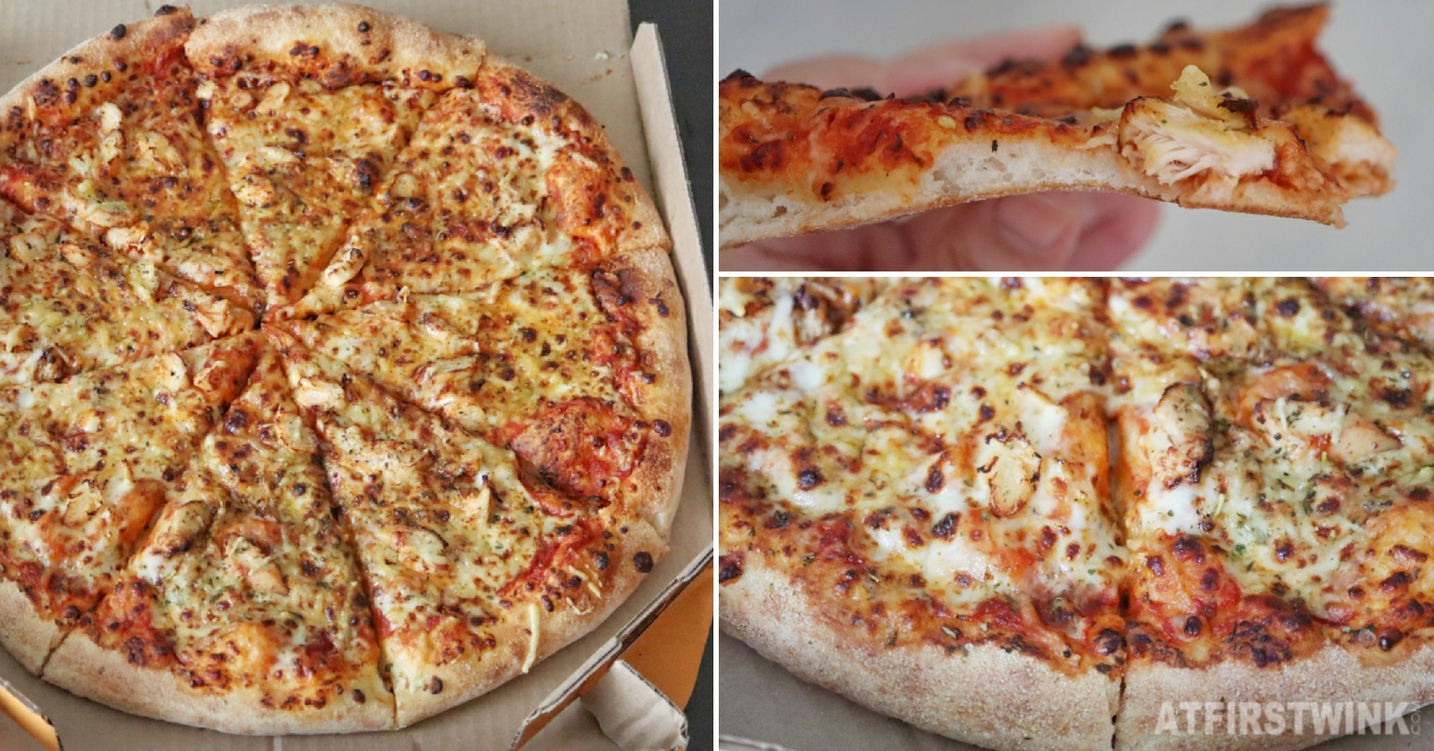 Food delivery pizza and grilled chicken