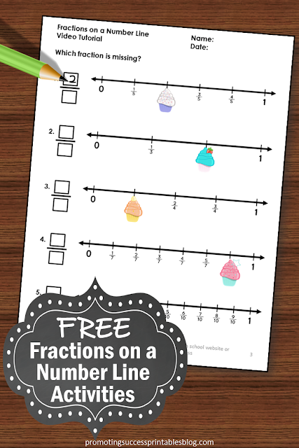 free printable fractions on a number line worksheets