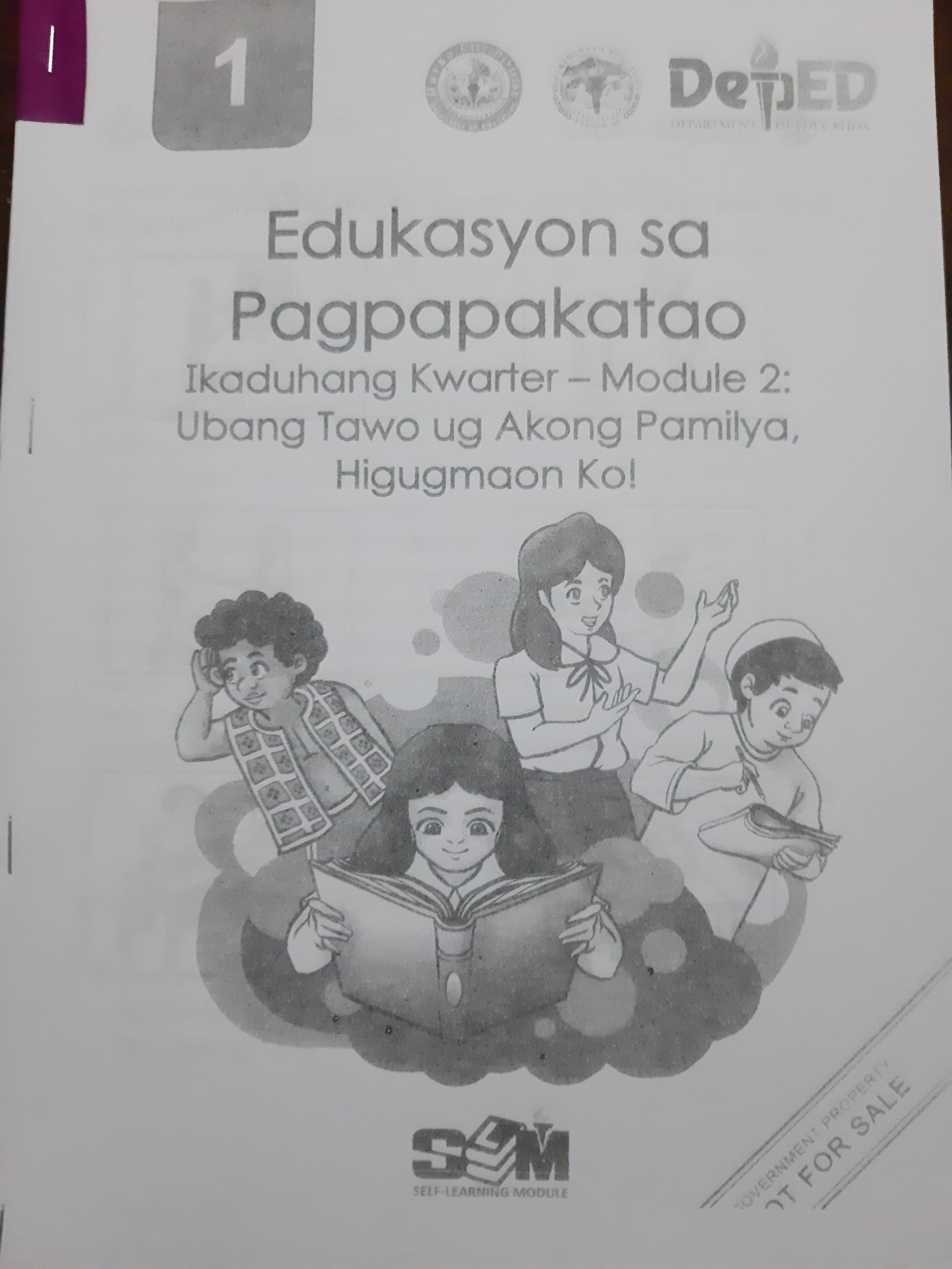 Grade 1 Edukasyon Sa Pagpapakatao Module 1 Second Quarter Jan 22 29