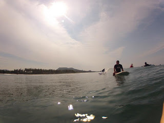 on the water people surfing