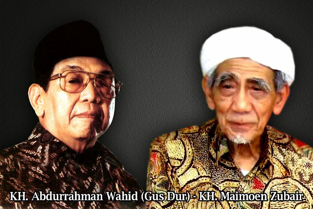 Image result for gus dur dan kh.maimoen zubair
