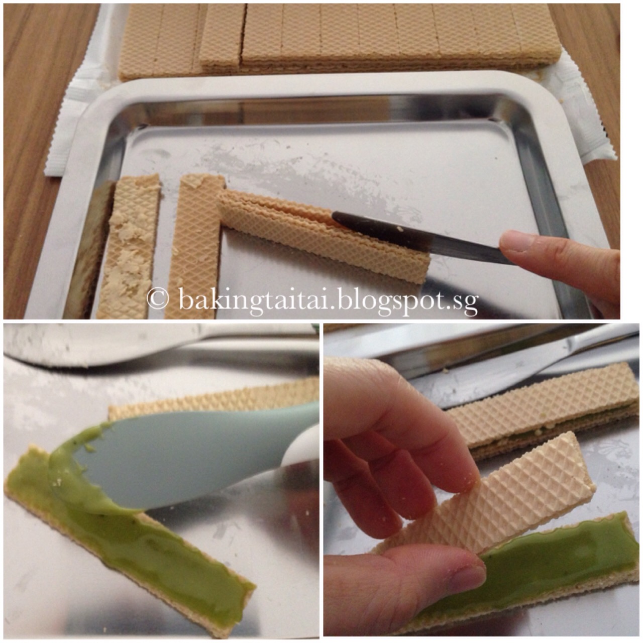 Baking Taitai 烘焙太太 Homemade Matcha KitKat 自制抹茶巧克力KitKat （中英食谱教程）