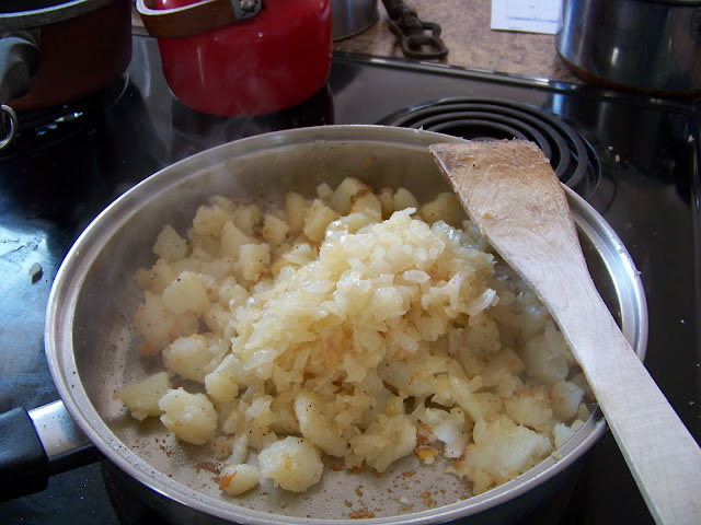 Potato's browning with some onions