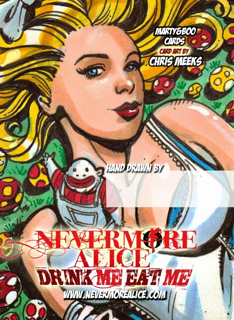 Nevermore Alice EatMe DrinkMe sketch card back 2
