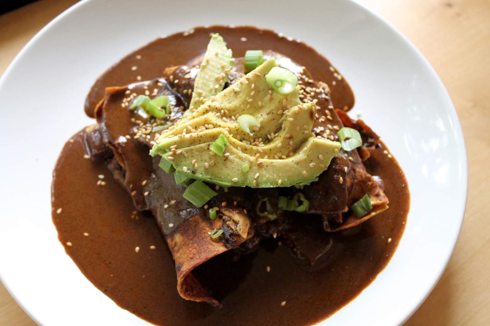 Vegan Enmoladas [Mole Enchiladas]
