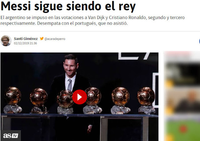 Messi vượt Ronaldo giành 6 Bóng vàng: Báo chí nể phục, mệnh danh là "Vua" 2 Messi vượt Ronaldo giành 6 Bóng vàng: Báo chí nể phục, mệnh danh là "Vua" 2