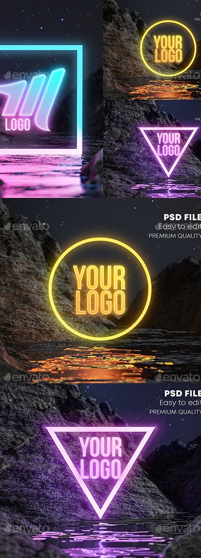 GraphicRiver - Neon Water Terrain Logo Mockup Set 28404134 2 Cover%2BLong%2B%25281%2529
