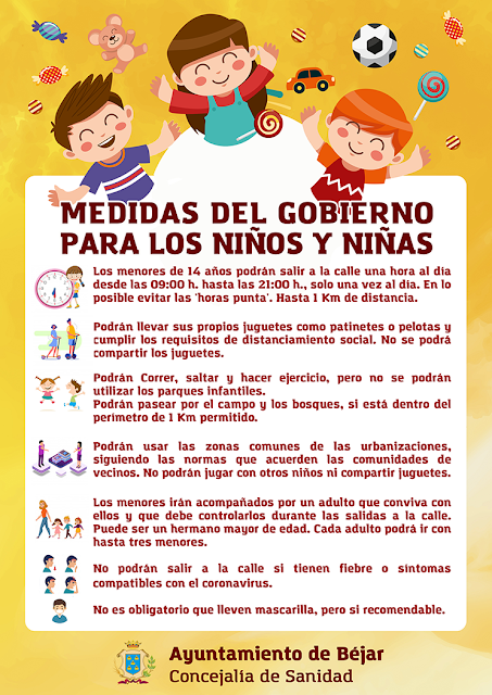 El Ayuntamiento recuerda las medidas de la salida de los niños a partir del domingo - 25 de abril de 2020