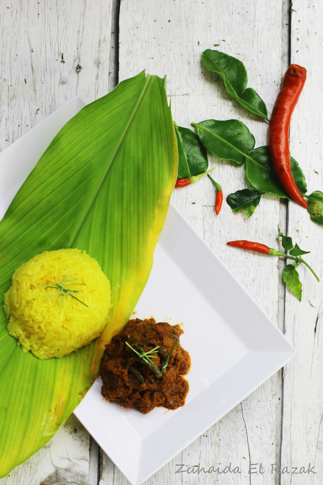 PULUT KUNING BERSAMA RENDANG DAGING | AIR TANGAN ZUHAIDA