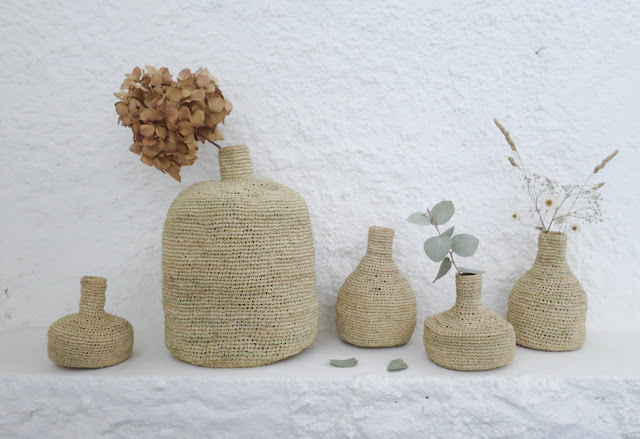 bouteille raphia artisanat lovmint boutique deco artisanat vannerie