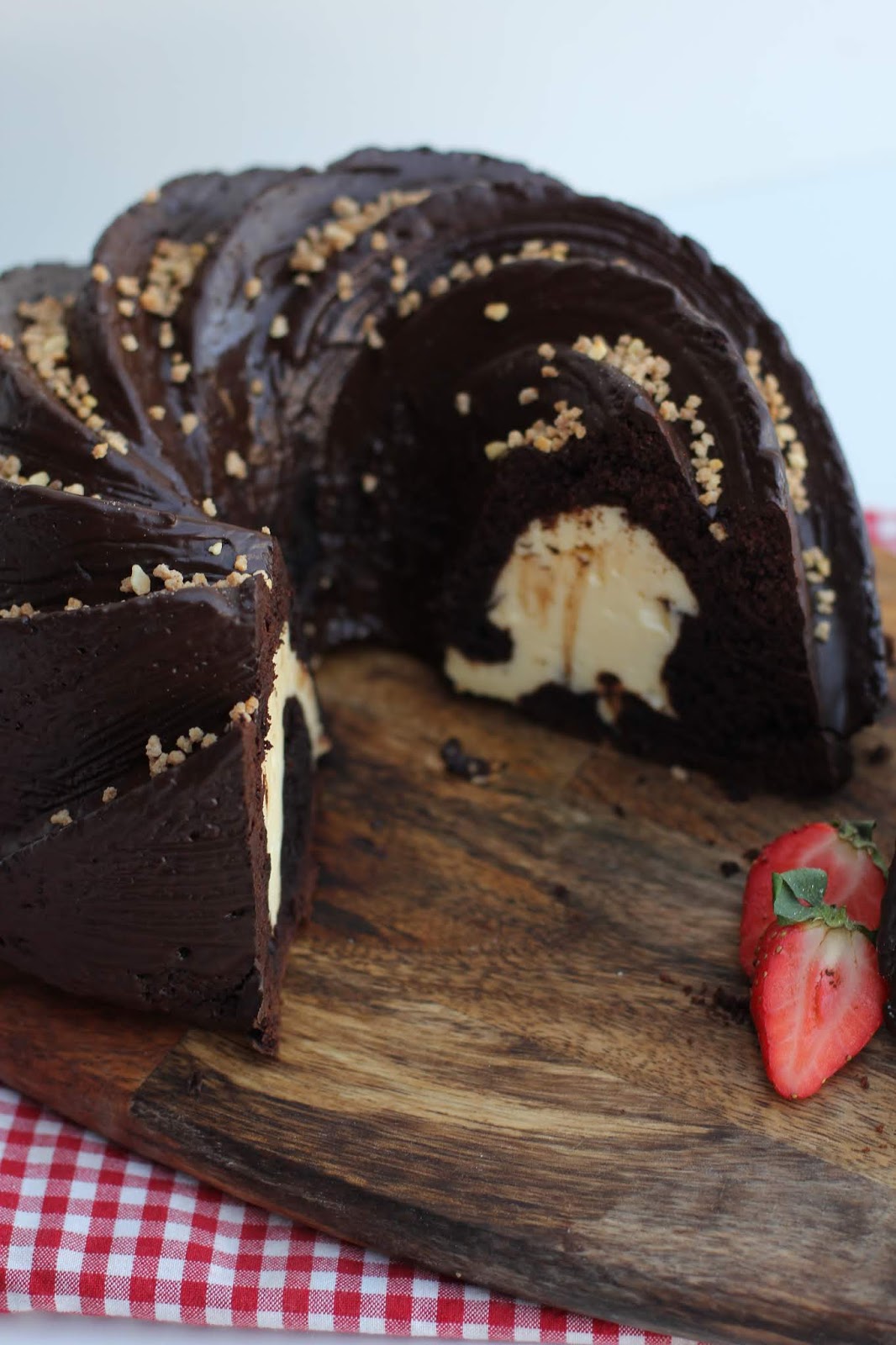 Schokokuchen mit Käsekuchenfüllung