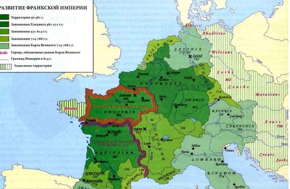 Создание франкской империи. Франкская Империя Каролингов.