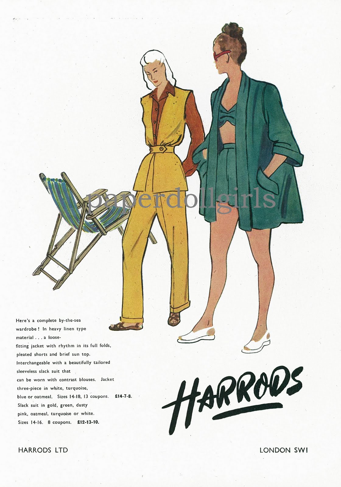 Paper Doll Girls World War II Clothing Coupons