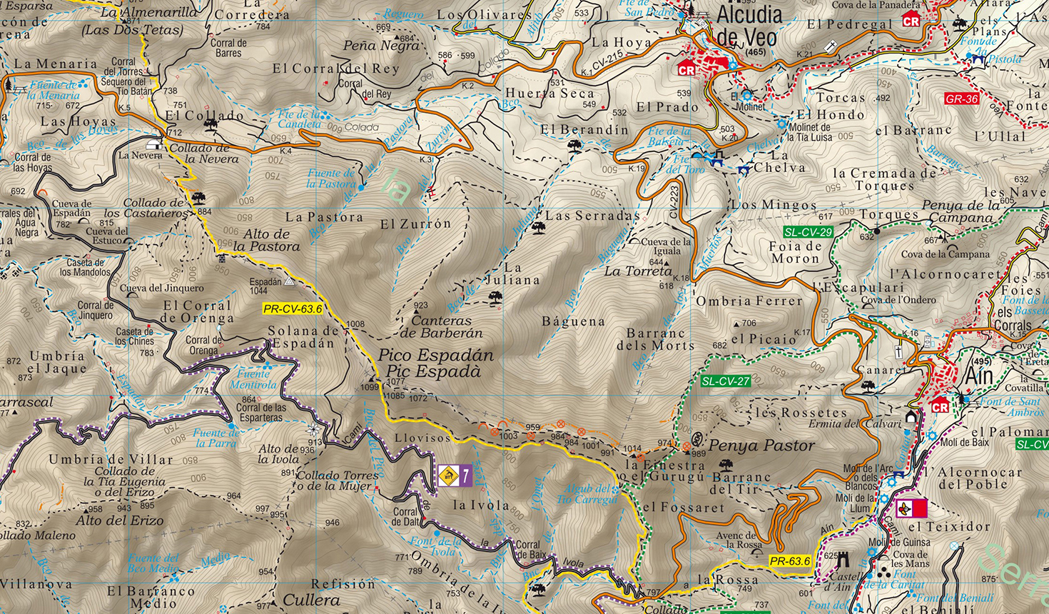 Librería ARGOT Mapa Serra d´Espadà GR36 la Transespadà Mapa i guia Librería ARGOT Mapa Serra d´Espadà GR36 la Transespadà Mapa i guia