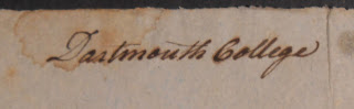 Close-up of "Dartmouth College" docketing