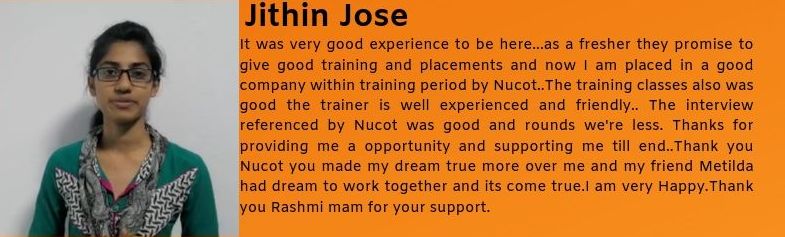 Jithin Jose got placed as an IT Support