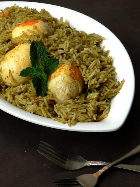 Mint Egg Pulao, MInty Egg pulao