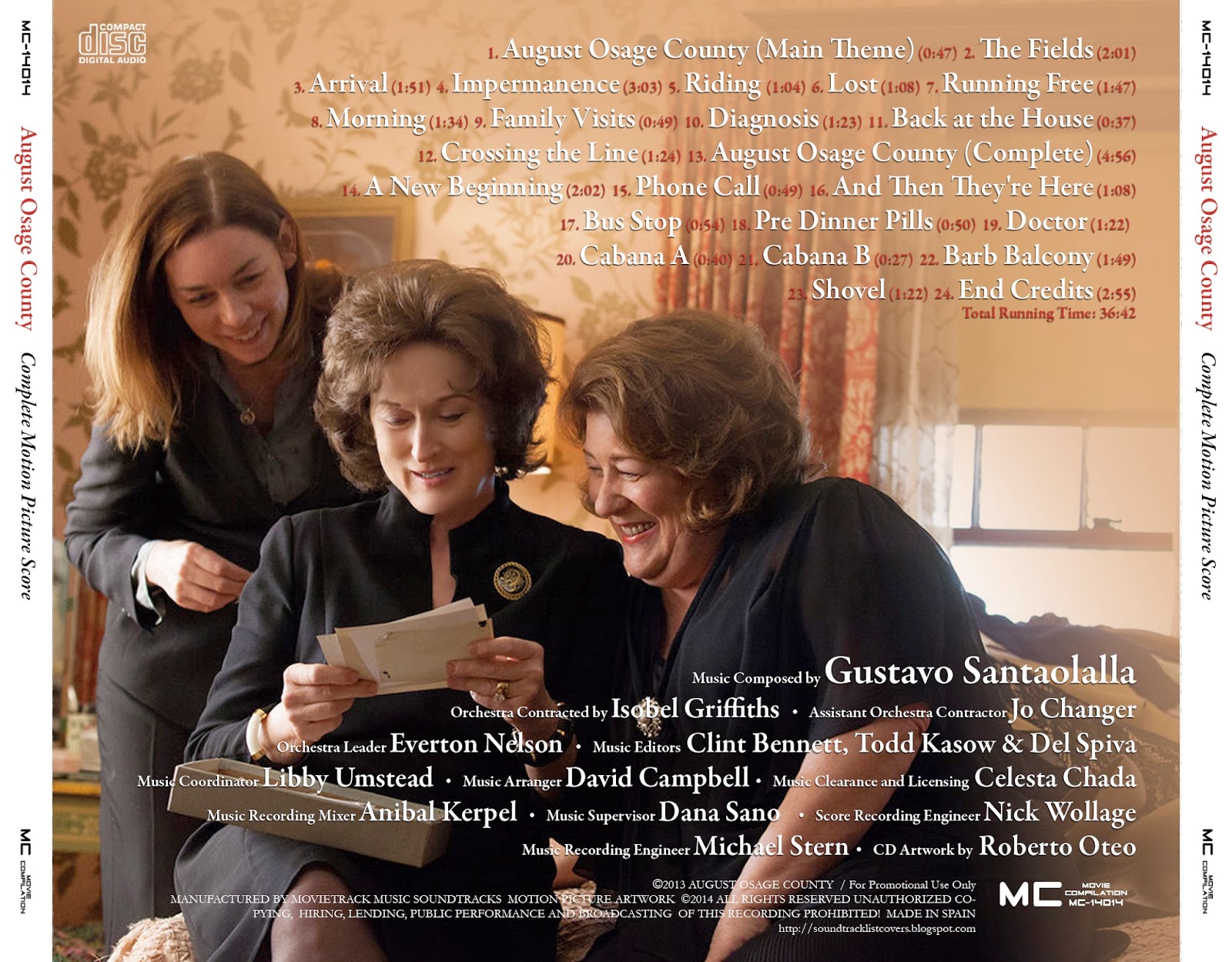Soundtrack List Covers August Osage County (Gustavo Santaolalla)