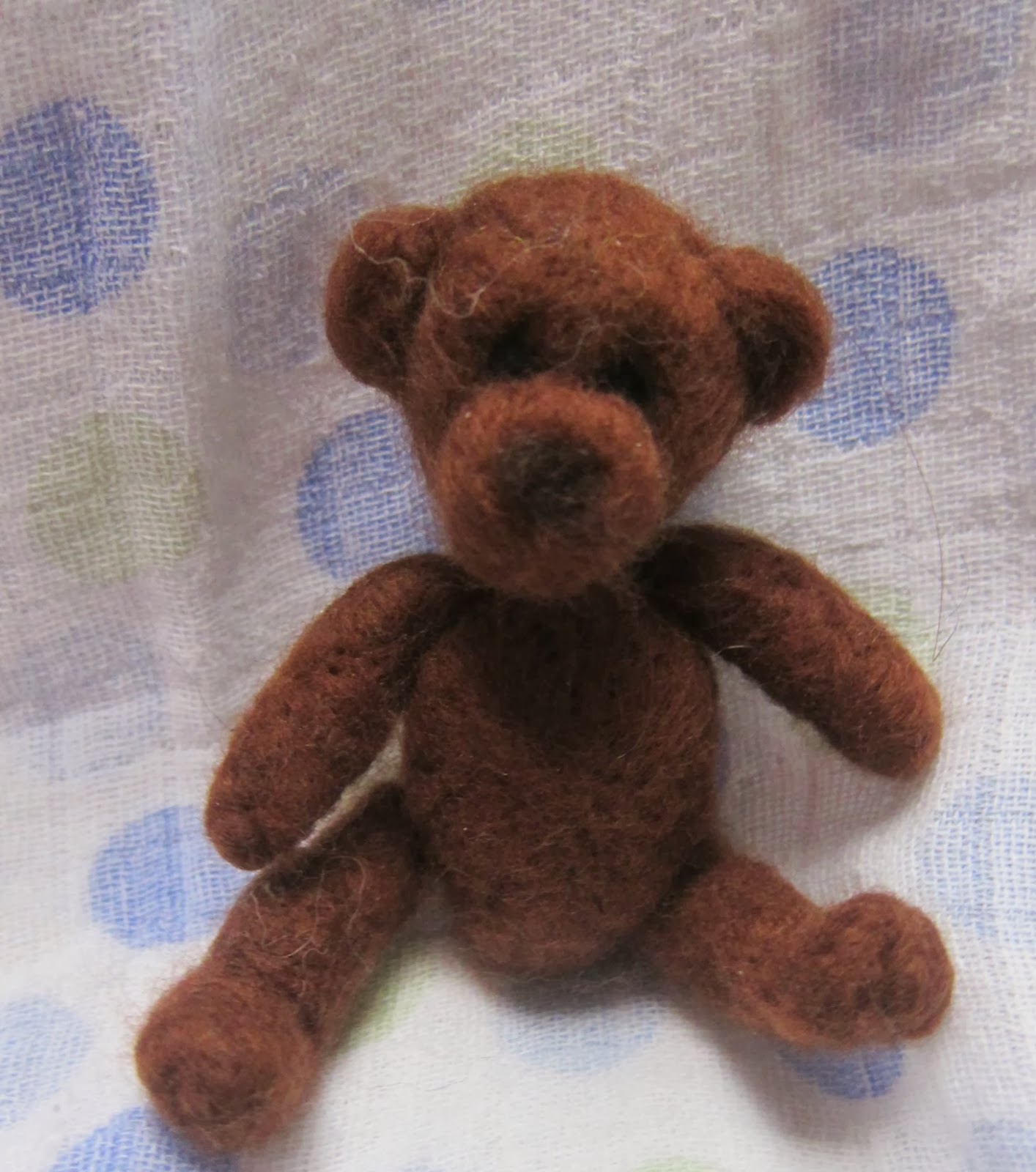 . needle felted brown bear named Milo