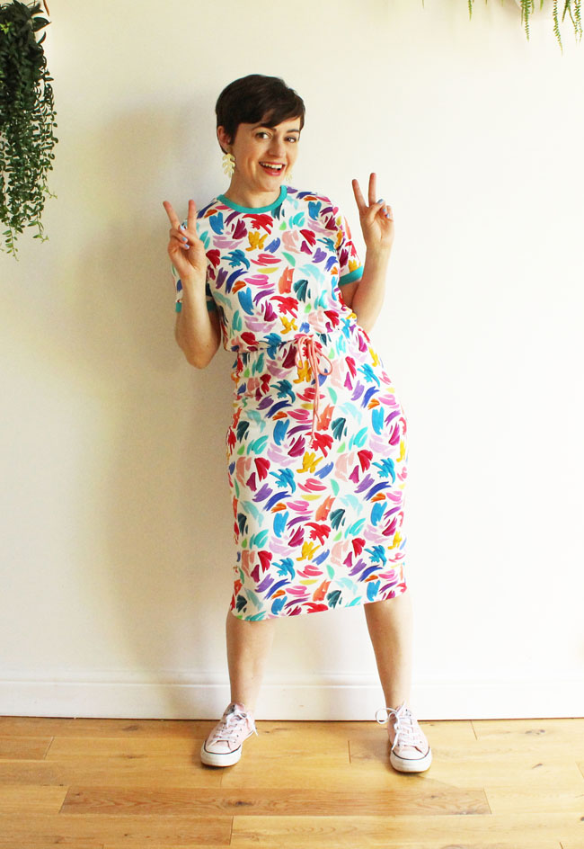 Tilly and the Buttons: Tilly's Rainbow Brushstrokes Tabitha T-Shirt Dress
