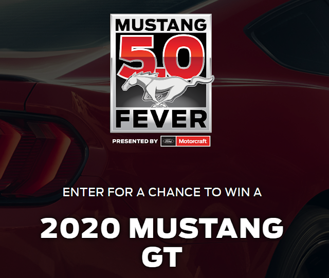 MUSTANG 5.0 FEVER SWEEPSTAKES Motorcraft is presenting you a chance to enter once to win a 2020 Mustang GT in their Mustang Fever Sweepstakes!