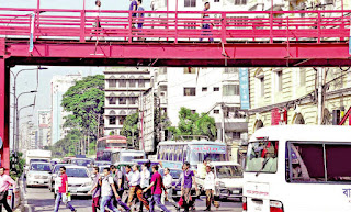Why pedestrians avoid footbridge, Dhaka, Bangladesh