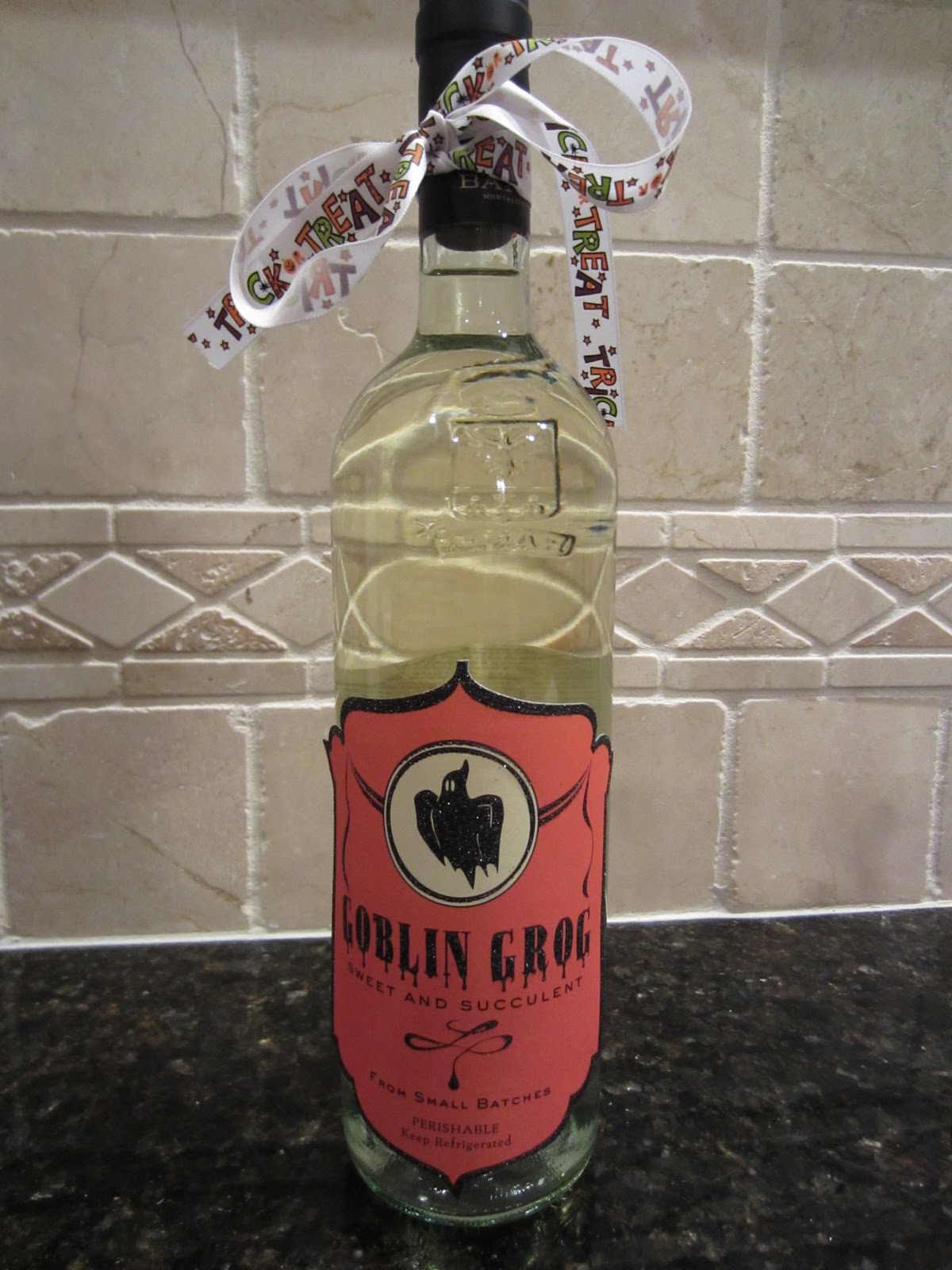 Halloween inspired wine label - a great treat for the adults!