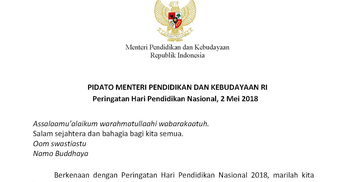 Contoh Pidato Hari Pendidikan Nasional Untuk Sekolah Dasar