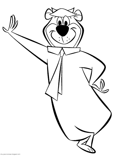 Dibujos Sin Colorear: Dibujos de Personajes de El Oso Yogui para Colorear