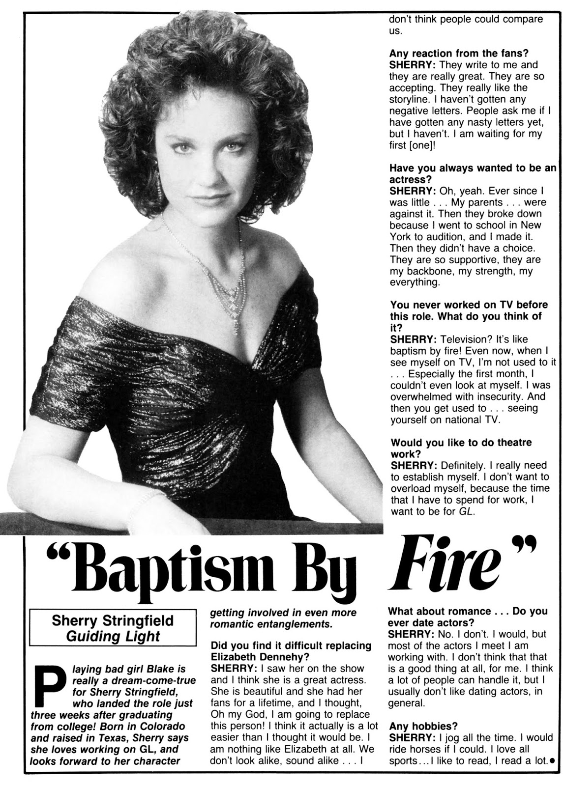 Guiding Light Baptism By Fire Sherry Stringfield