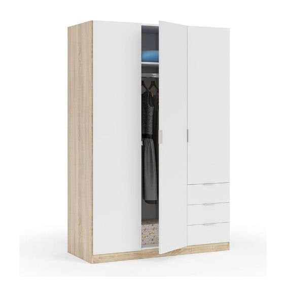 KING-FUR Tủ Quần Áo 120x57x200 cm Màu Oak Woodgrains