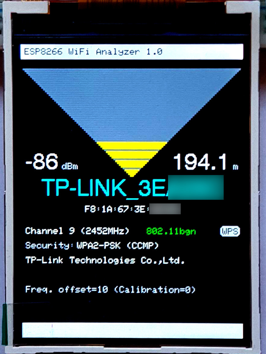 WiFi Analyzer with ESP8266 and ILI9341 LCD · One Transistor