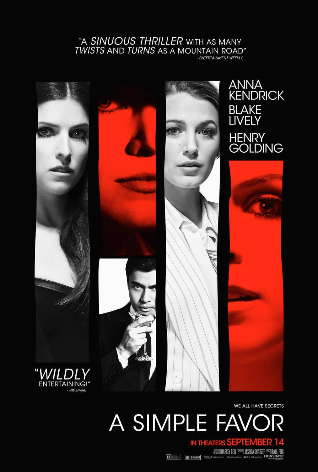 A SIMPLE FAVOR Trailers, TV Spots, Clips, Featurettes, Images and