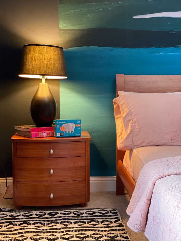Lighting Updates With EcoSmart Bulbs From The Home Depot Bedside lighting using EcoSmart bulbs -designaddictmom